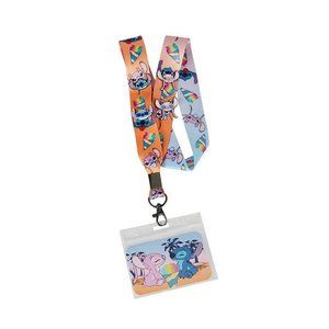 Loungefly Disney Lilo & Stitch Angel and Stitch Snow Cone Lanyard with Card Hold